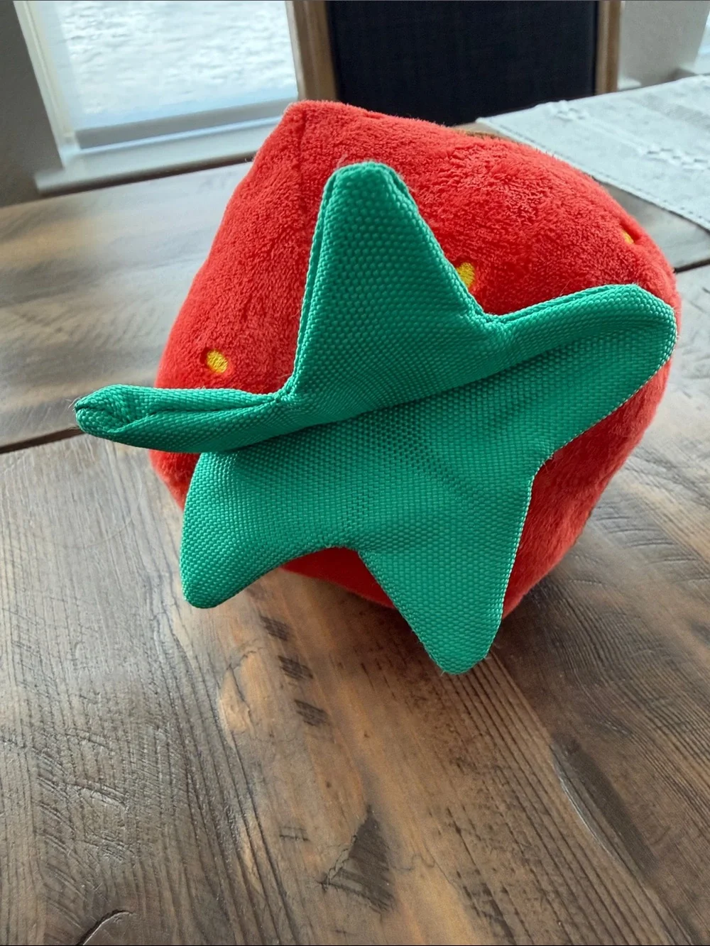 Bark Plush Chocolate-Dipped Strawberry Toy - Red, Brown, Green